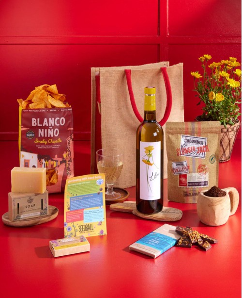Natural Treats with White Wine Gift Bag <br/>(Birthday Gift)