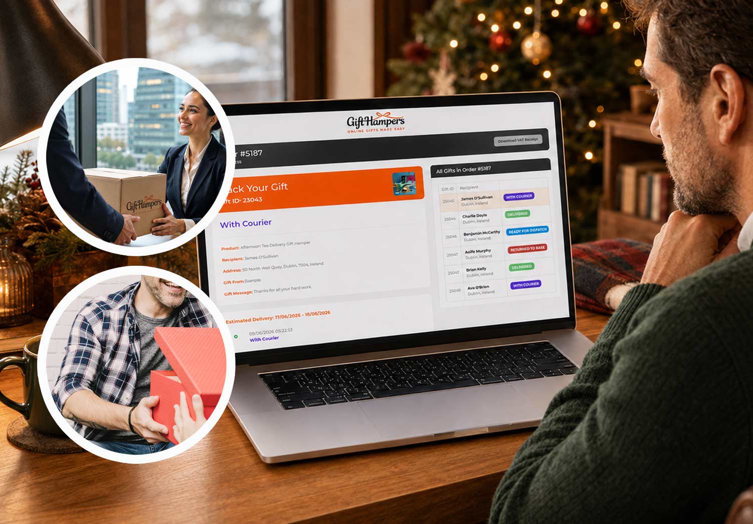 realtime tracking corporate gift hamper delivery in Netherlands